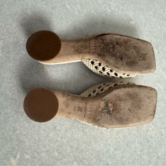 STAUD Women's Simone Crochet Heels, Cream, Off White, 7.5 - Picture 8 of 8